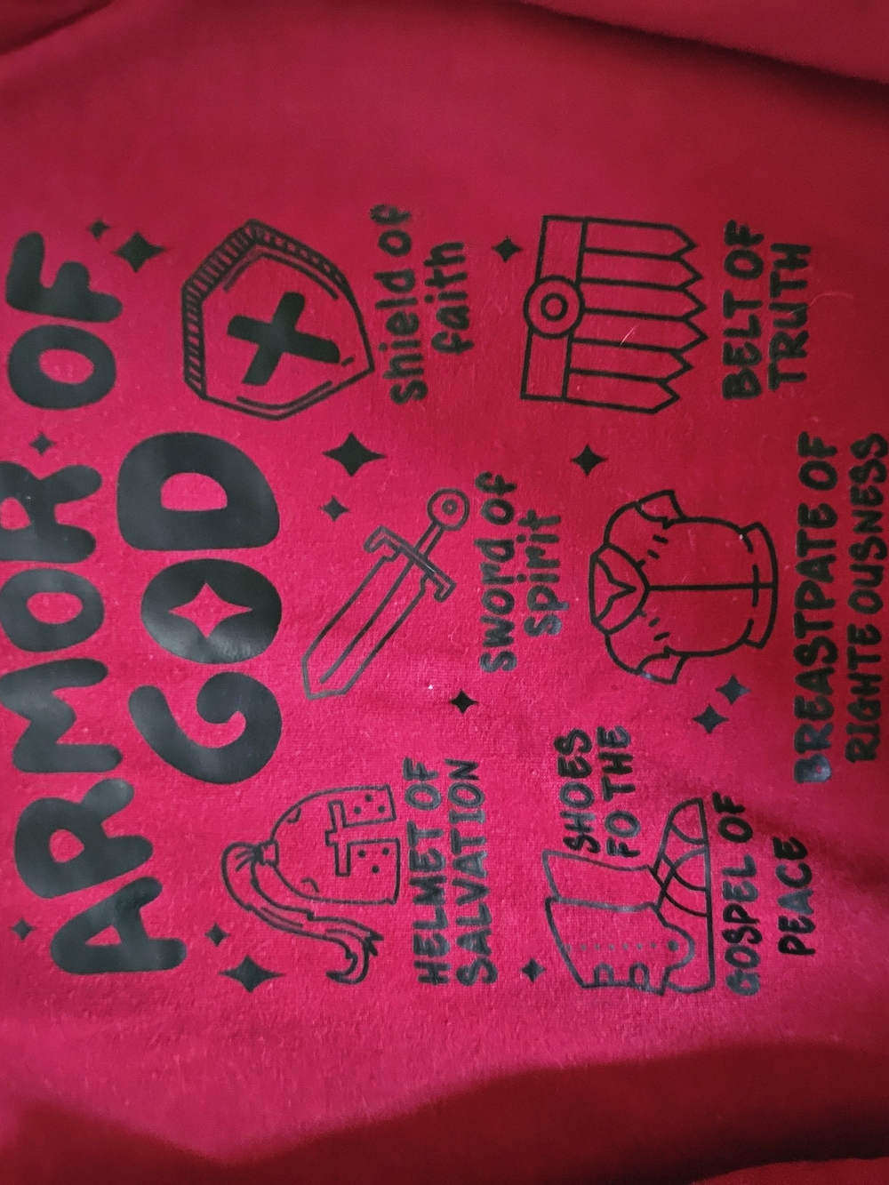 Armor of God Graphic Long Sleeve in Red